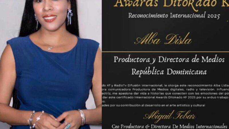 Alba Disla recibe el Reconocimiento Internacional Awards Ditokado KF 2025