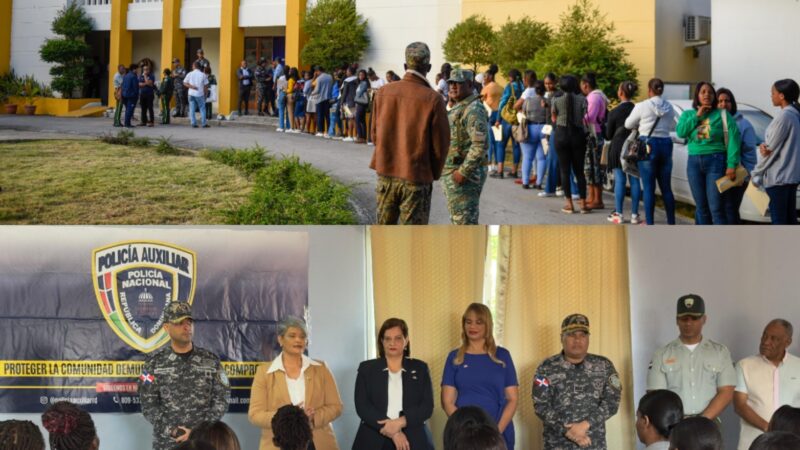 Gran afluencia de jóvenes en convocatoria para pertenecer a la Policía Auxiliar en la zona Este del país