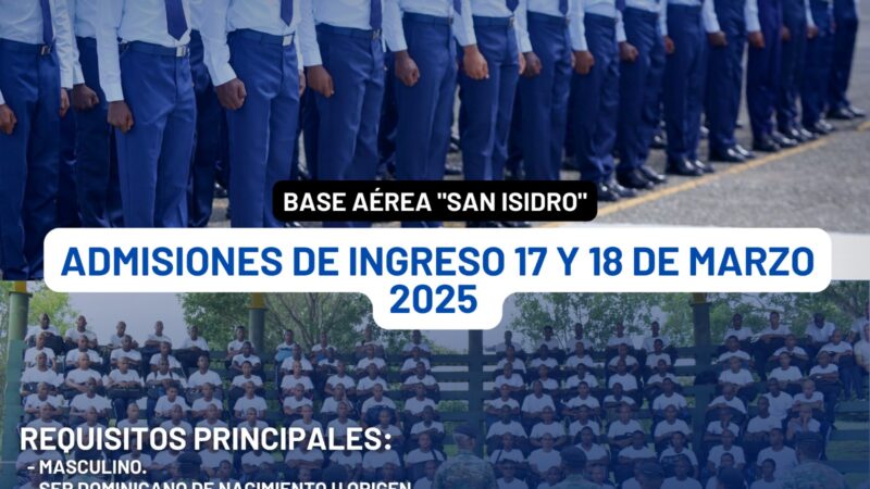 La Fuerza Aérea de República Dominicana abre admisiones para este marzo 2025