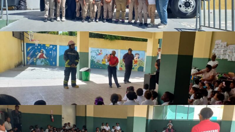 Bomberos SDO Imparten Charla de Prevención de Incendios a Niños, Niñas y Tutores del Colegio Camino de la Enseñanza