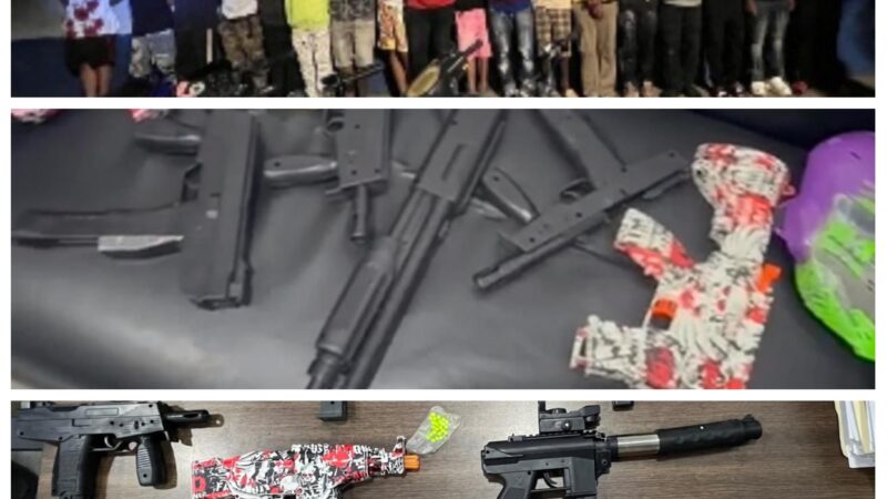 PN detiene jovenes mediante operativos preventivos por disturbios en la vía pública con las denominadas “Pistolas de hidrogel y de bolitas”.
