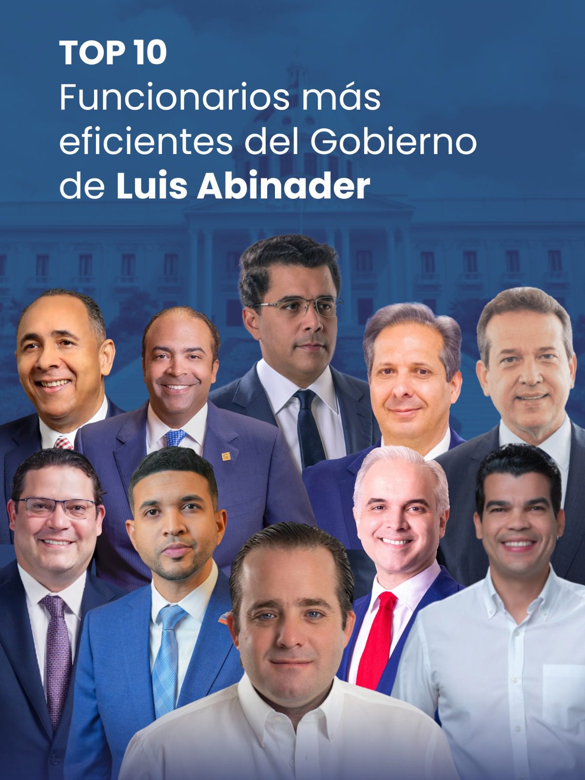 Los 10 Funcionarios más eficientes del Gobierno de Luis Abinader