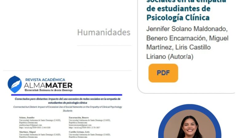 Joven psicóloga dominicana publica investigación sobre redes sociales y empatía en estudiantes universitarios