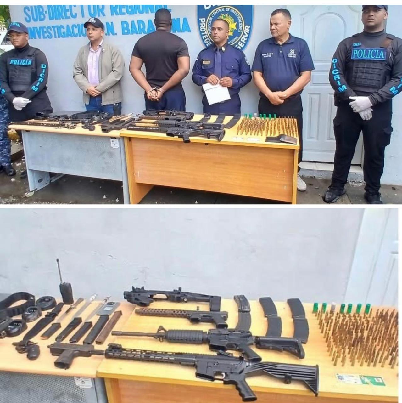 Apresan sargento mayor del Ejército con arsenal de armas de alto calibre en Barahona