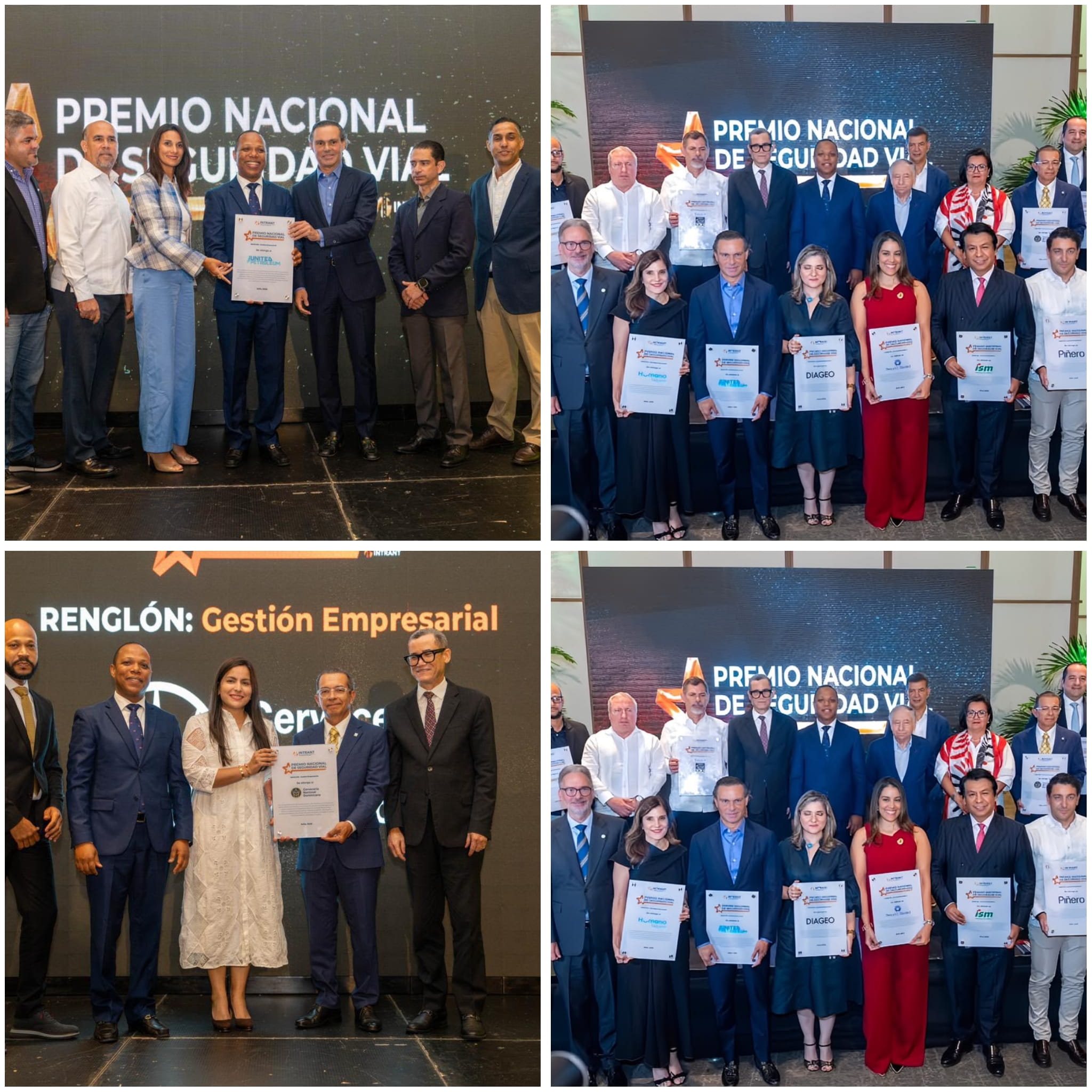 INTRANT realiza primera edición del Premio Nacional de Seguridad Vial; reconoce 13 empresas