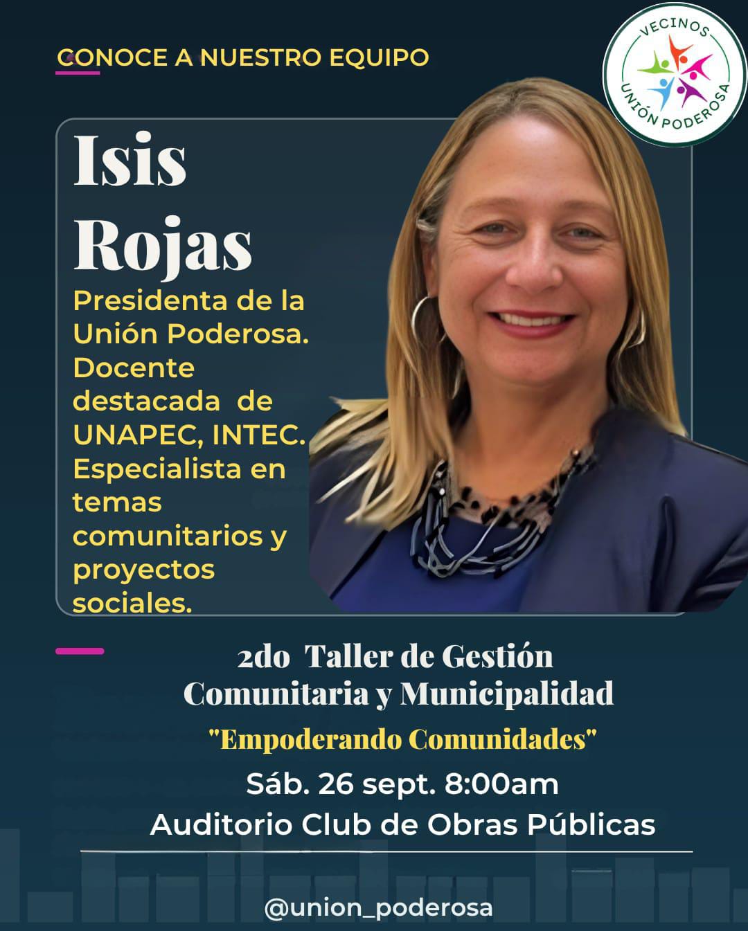 Unión Poderosa convoca al 2.º Taller “Empoderando Comunidades” para dotar a vecinos de herramientas legales de fiscalización