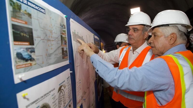 Presidente Abinader supervisa túnel pluvial de la avenida Luperón que se construye con fondos de Aerodom, para evitar inundaciones en la zona